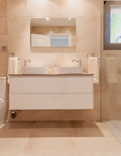 After: bathroom with double vanity