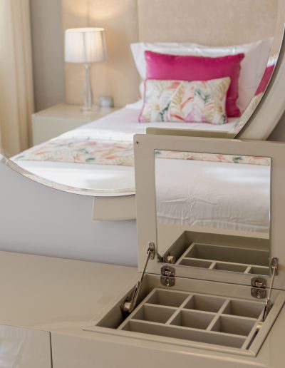 After: bedroom nightstand with storage tray