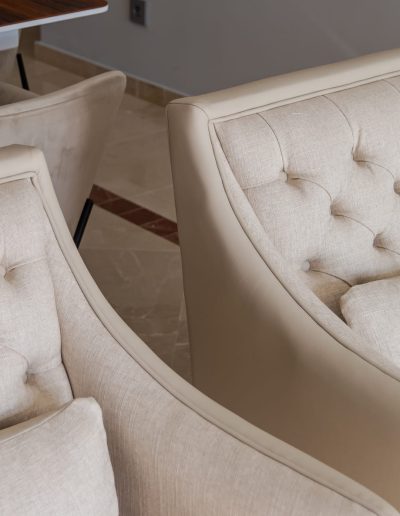 After: upholstered dining chair close-up